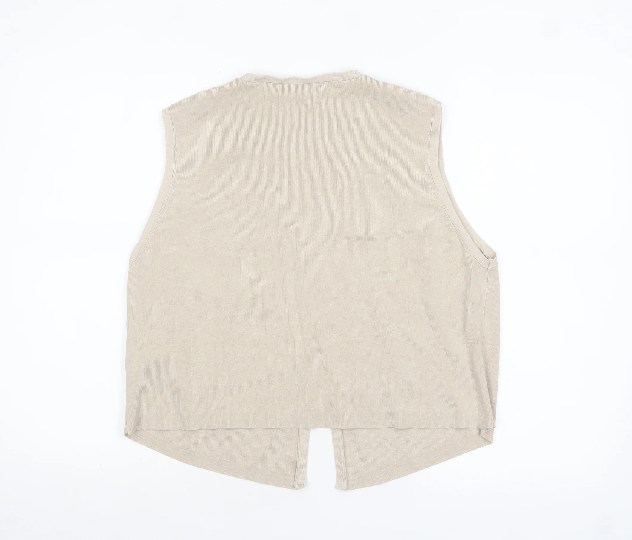 Primark Women’s Beige V-Neck Knit Sleeveless Vest XL - Image 3