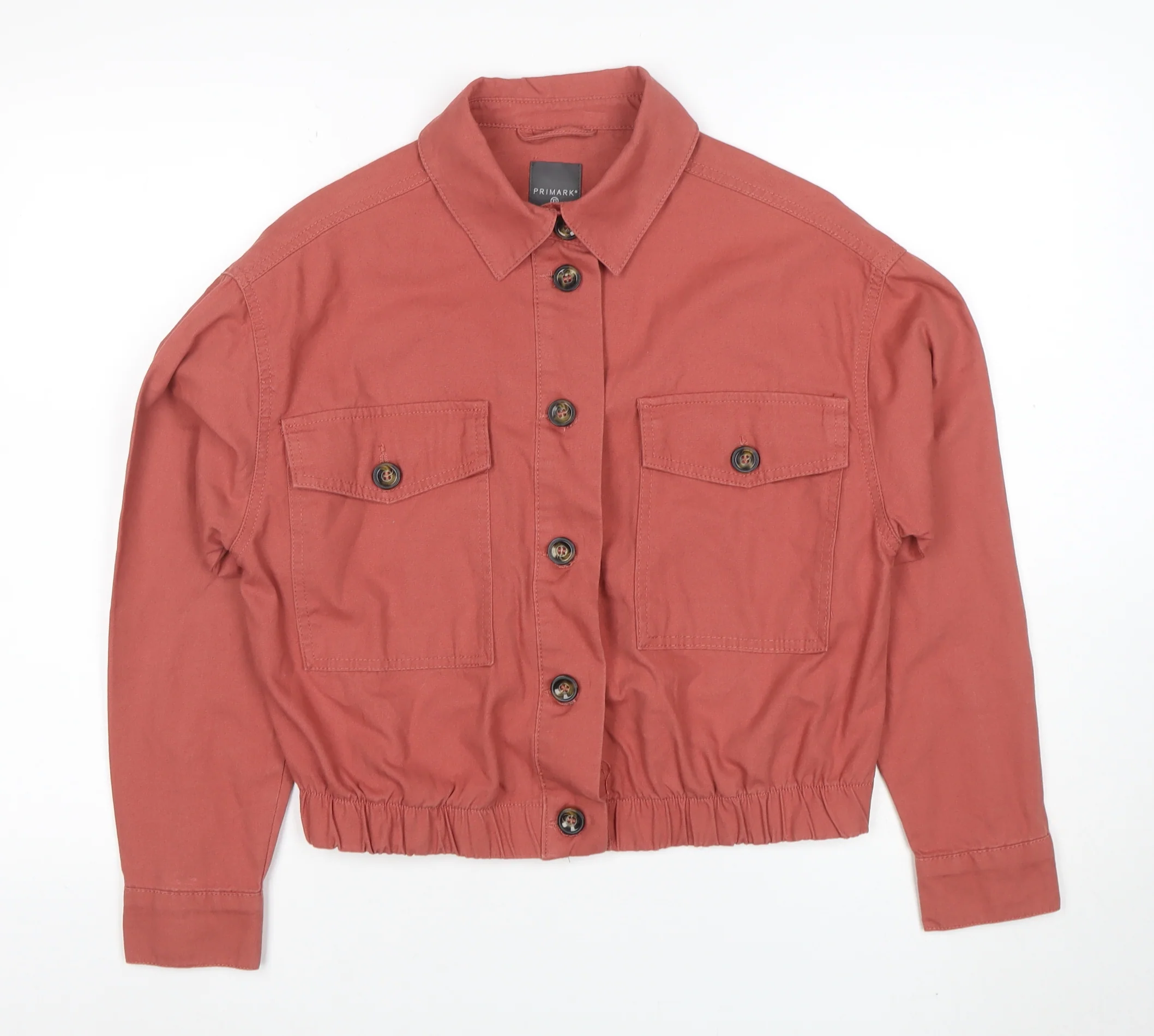 Primark Women’s Brown Cropped Cotton Jacket XS Casual Twill