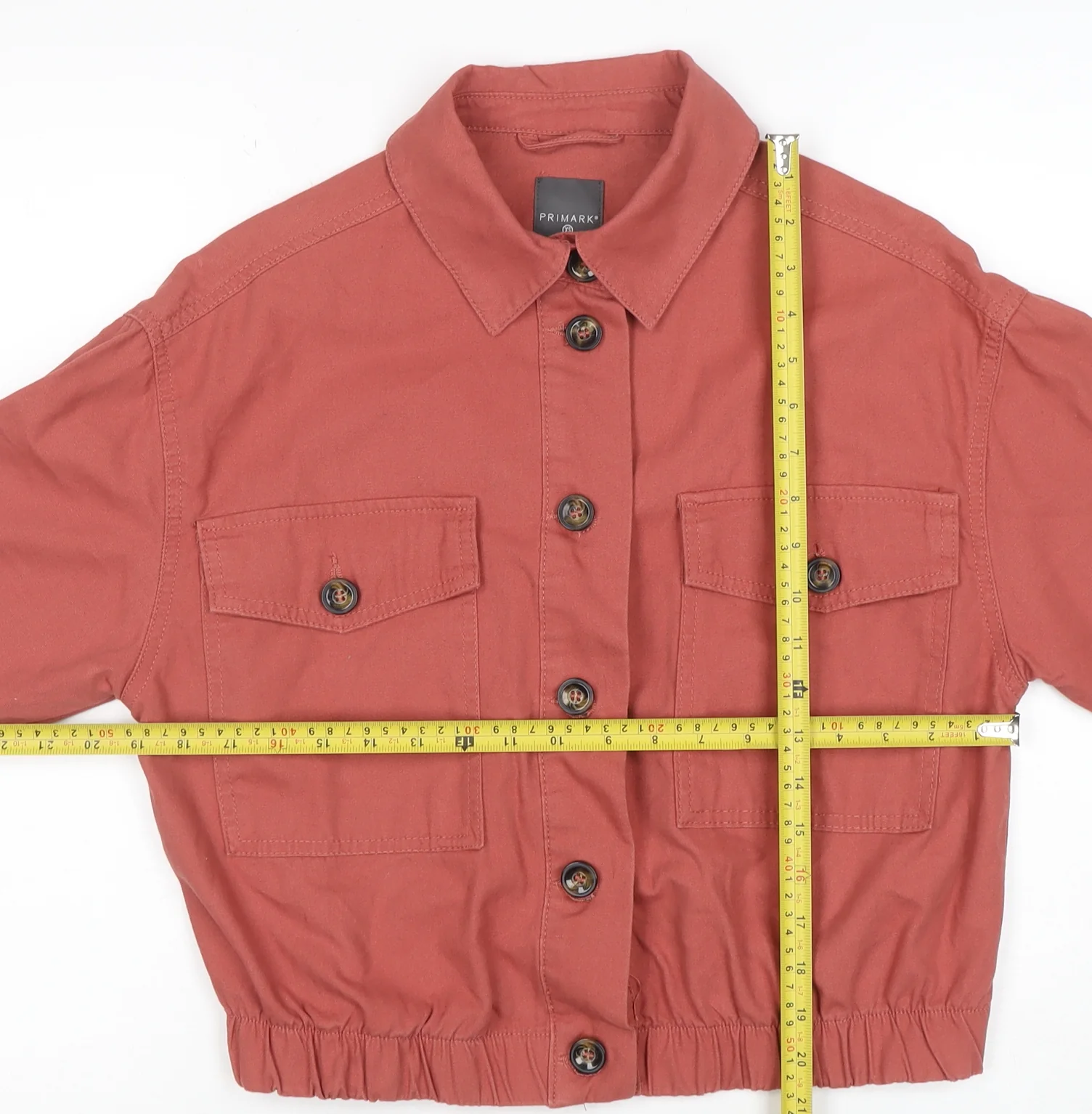 Primark Women’s Brown Cropped Cotton Jacket XS Casual Twill - Image 2