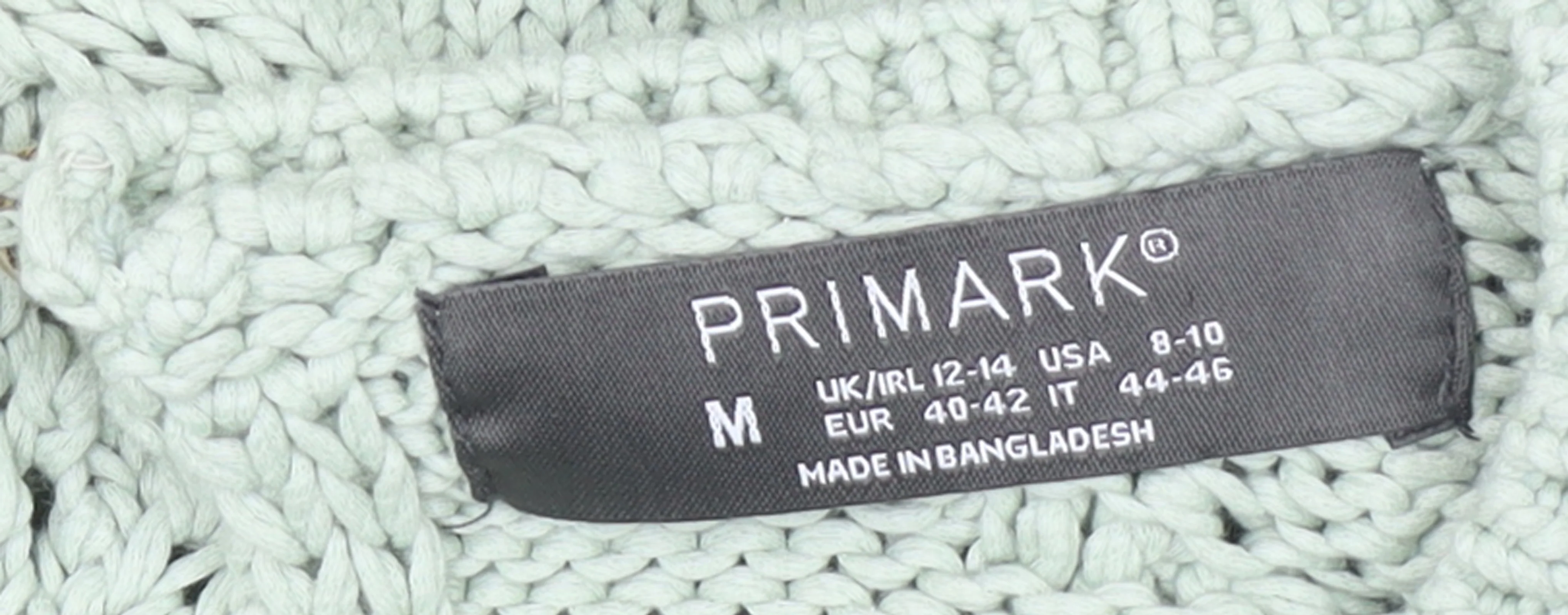 Primark Women’s Green Open-Knit Cotton Blend Jumper Size 12 - Image 4