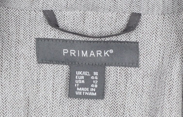 Primark Women’s Grey Classic Single-Breasted Suit Jacket UK 16 - Image 4