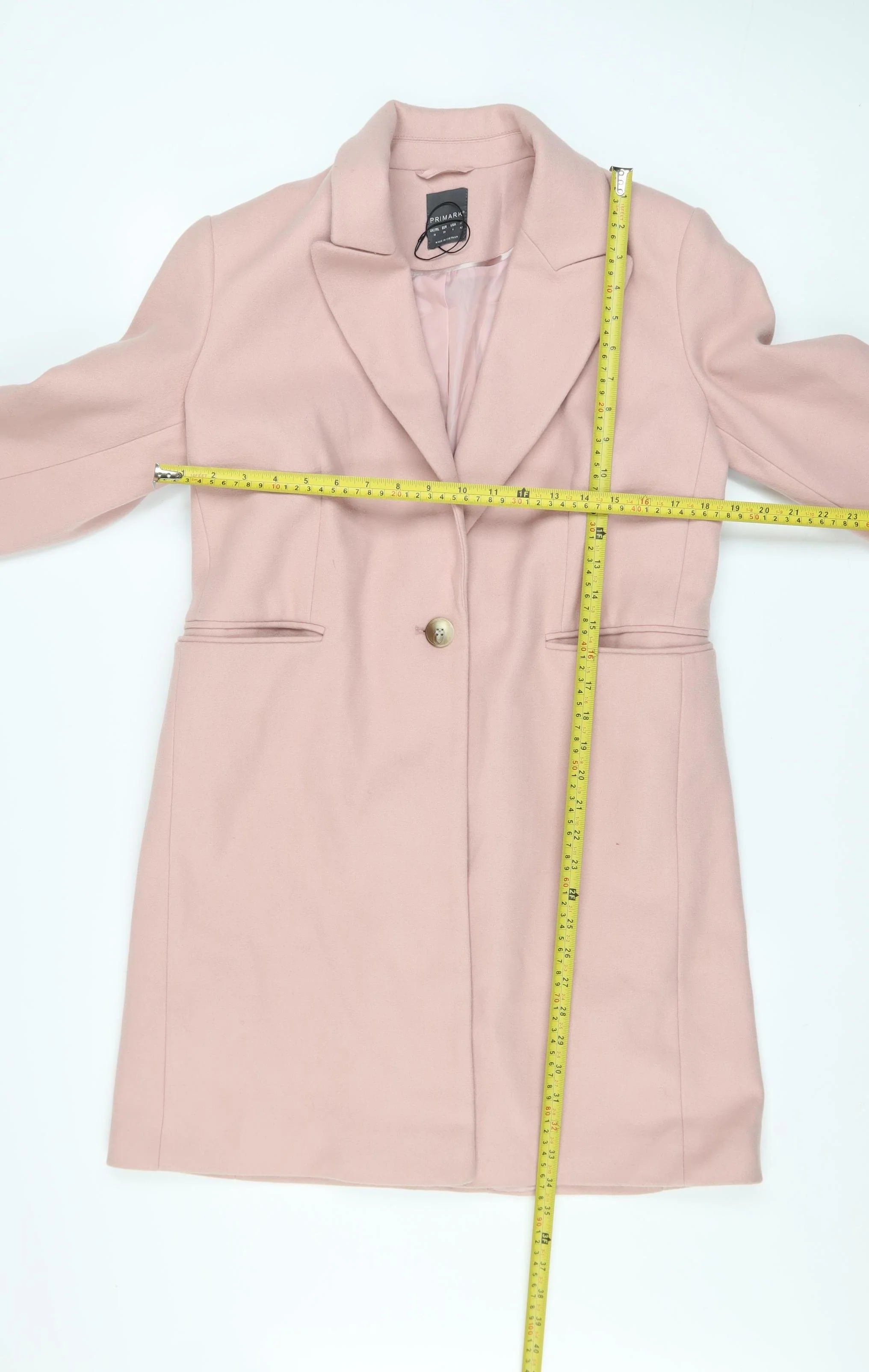 Primark Women’s Pink Long Overcoat Size 10 Single Breasted - Image 2