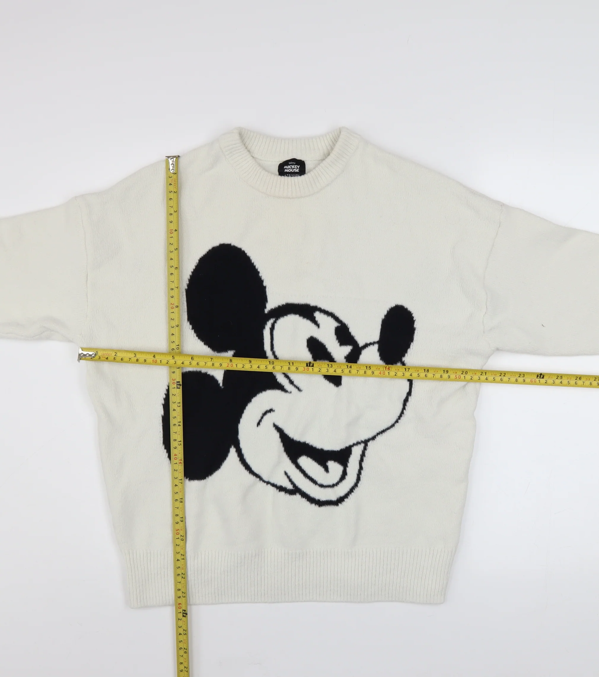 Primark Women White Mickey Mouse Knit Pullover Jumper Size S - Image 2