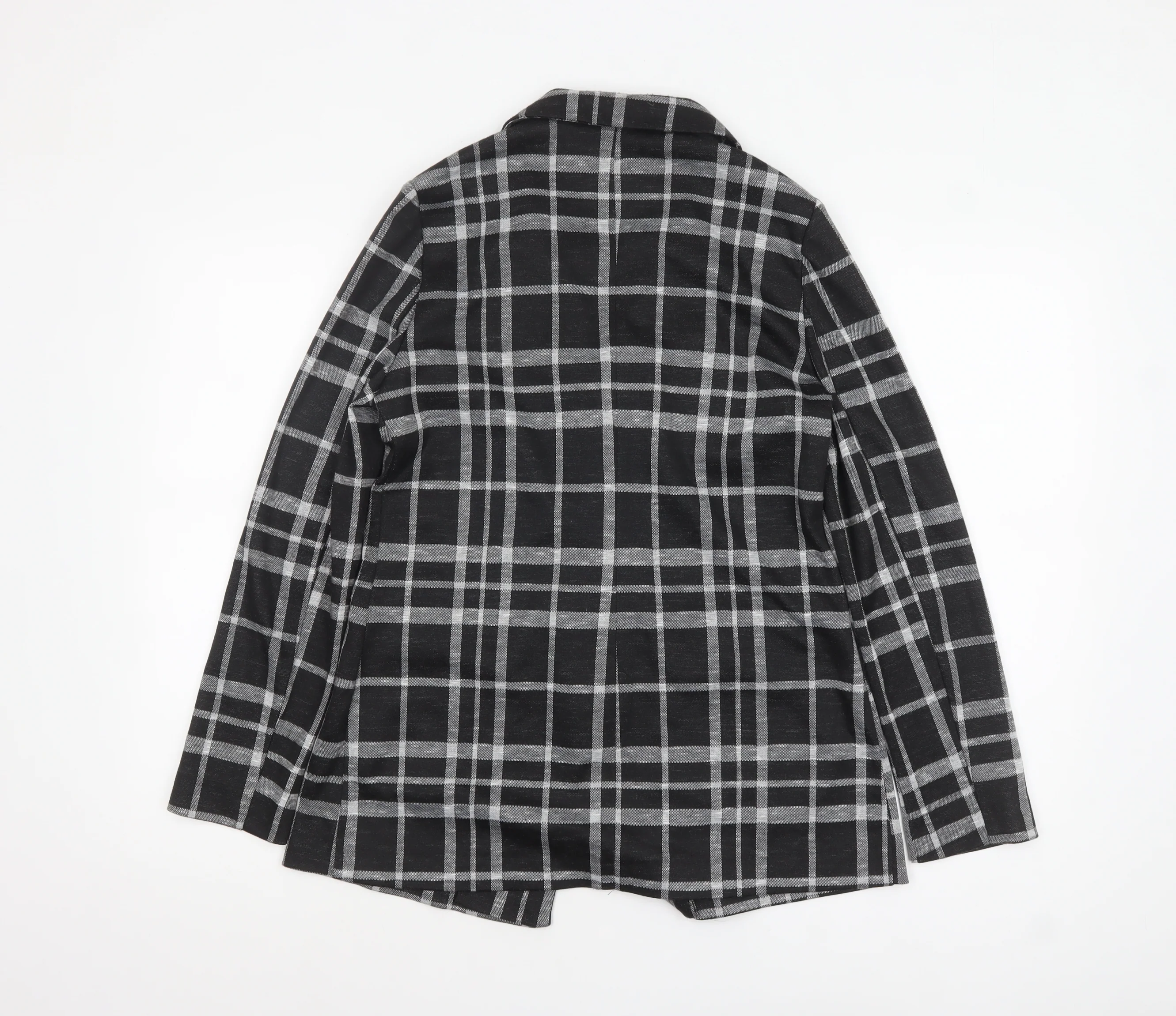 Primark Women's Black Check Single-Breasted Blazer Size 8 - Image 3