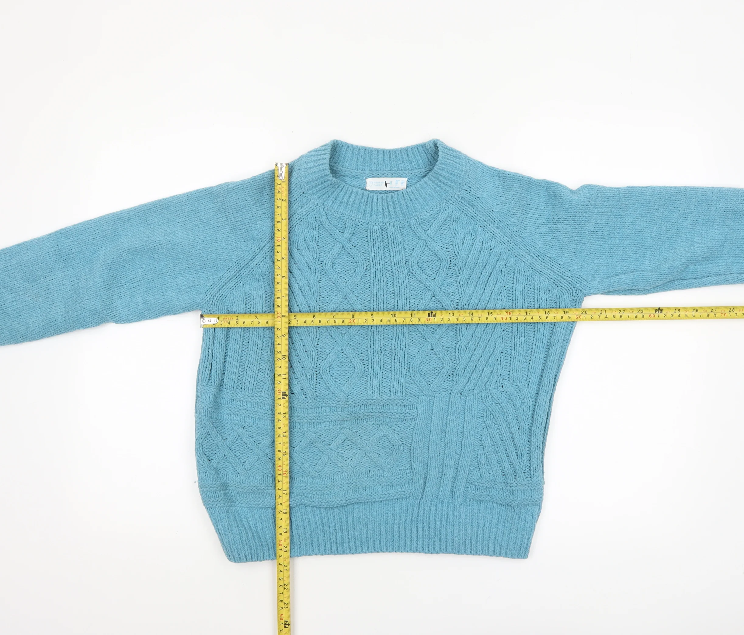 Primark Womens Blue Cable-Knit Pullover Jumper Size S - Image 2