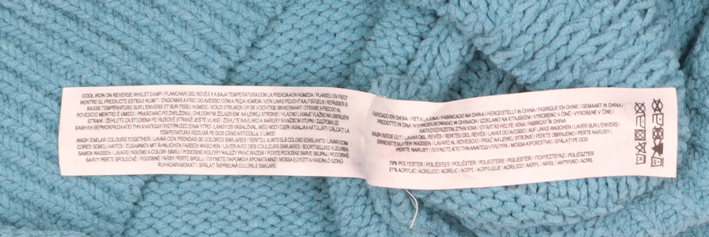 Primark Womens Blue Cable-Knit Pullover Jumper Size S - Image 4