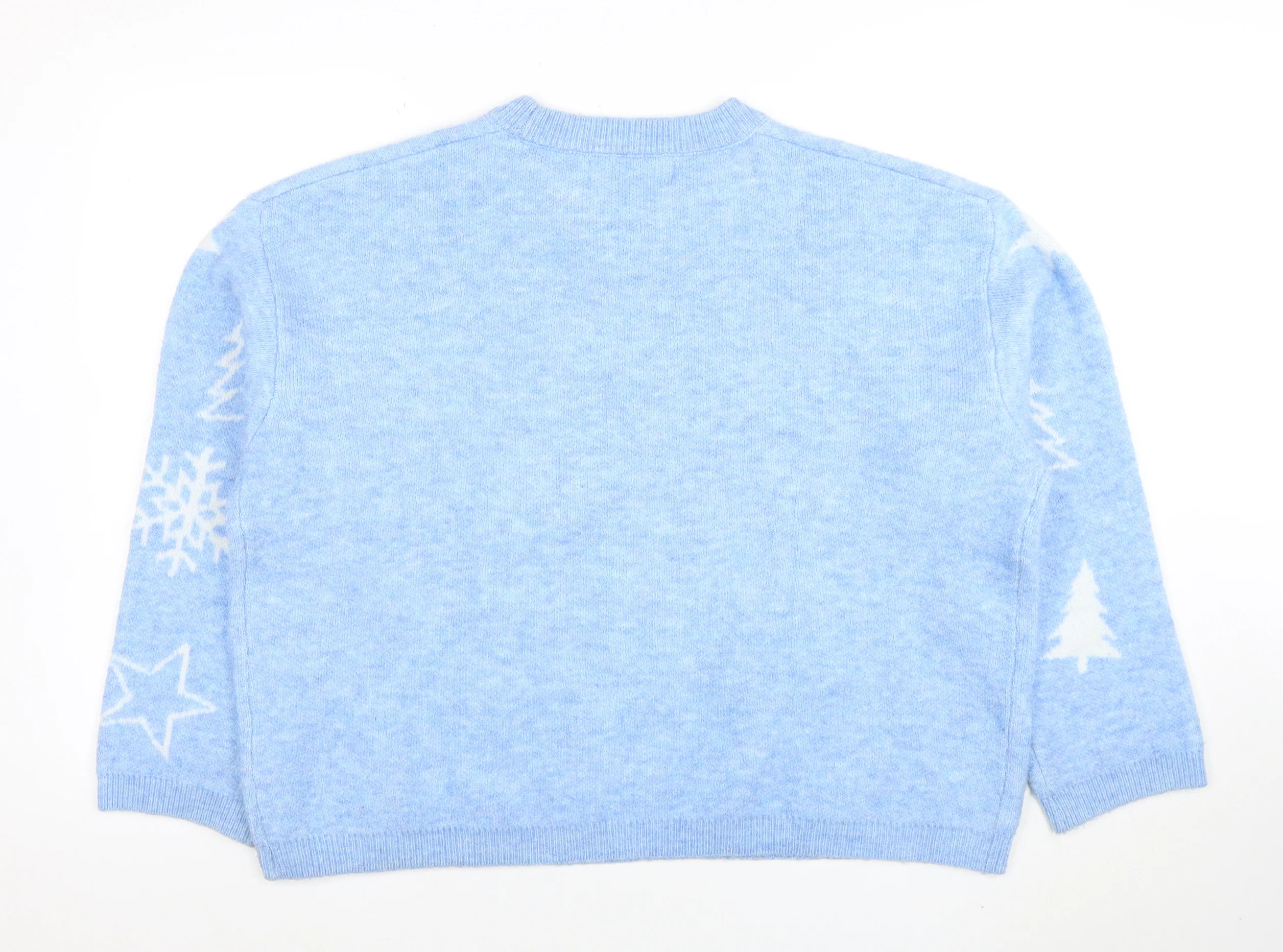 Primark Womens Blue Christmas Crew Neck Pullover Jumper Size XL - Image 3