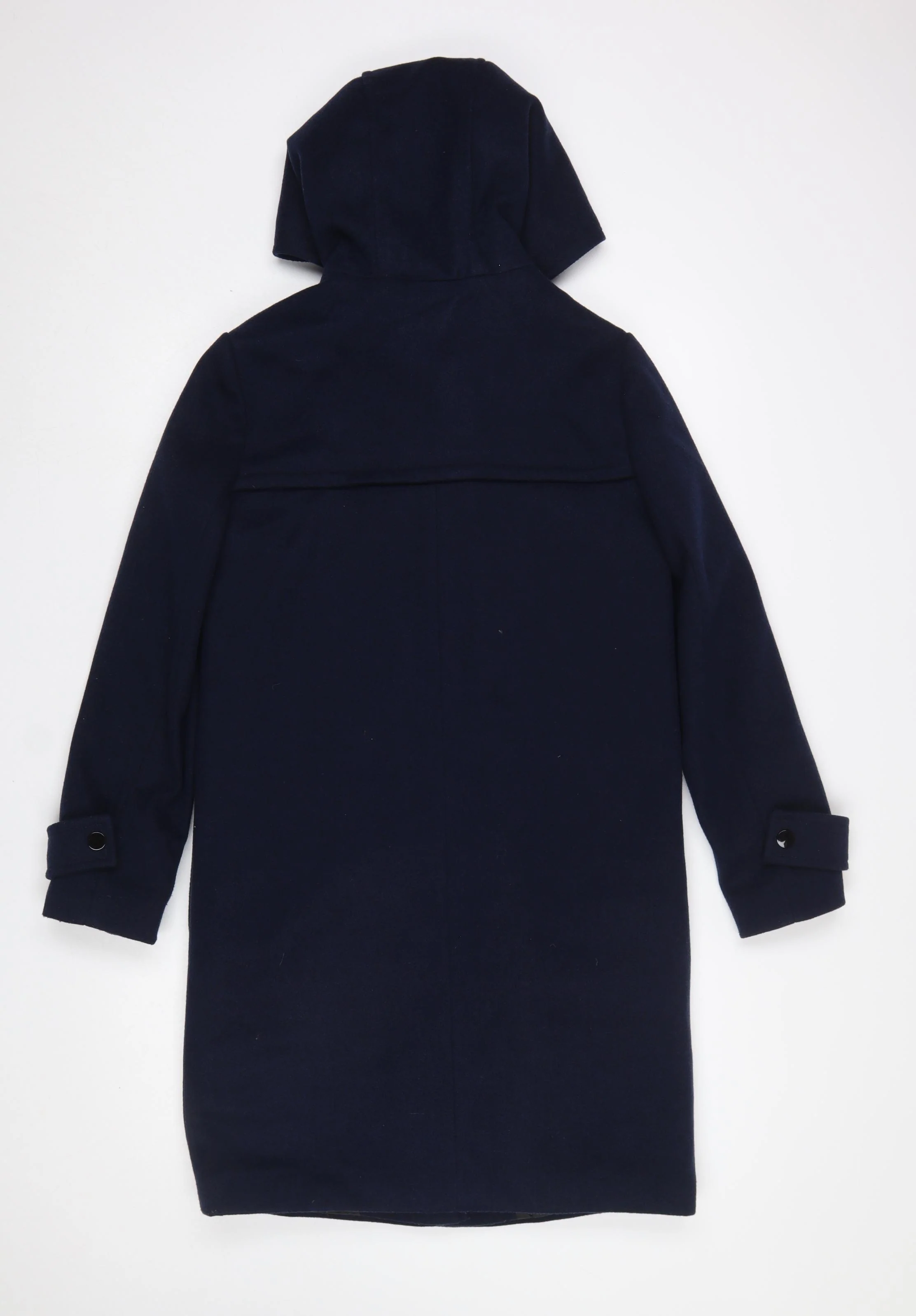 Primark Women's Blue Long Hooded Duffle Coat Size 4 Polyester - Image 3