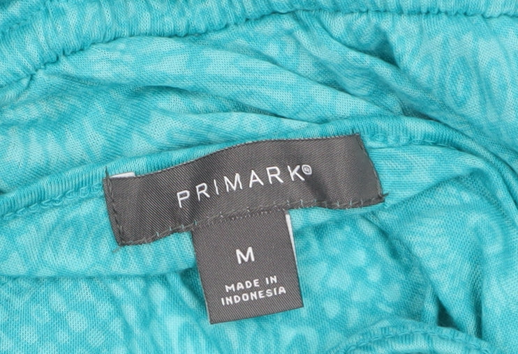 Primark Women's Blue Summer Tunic Blouse M V-Neck Tie Waist - Image 5