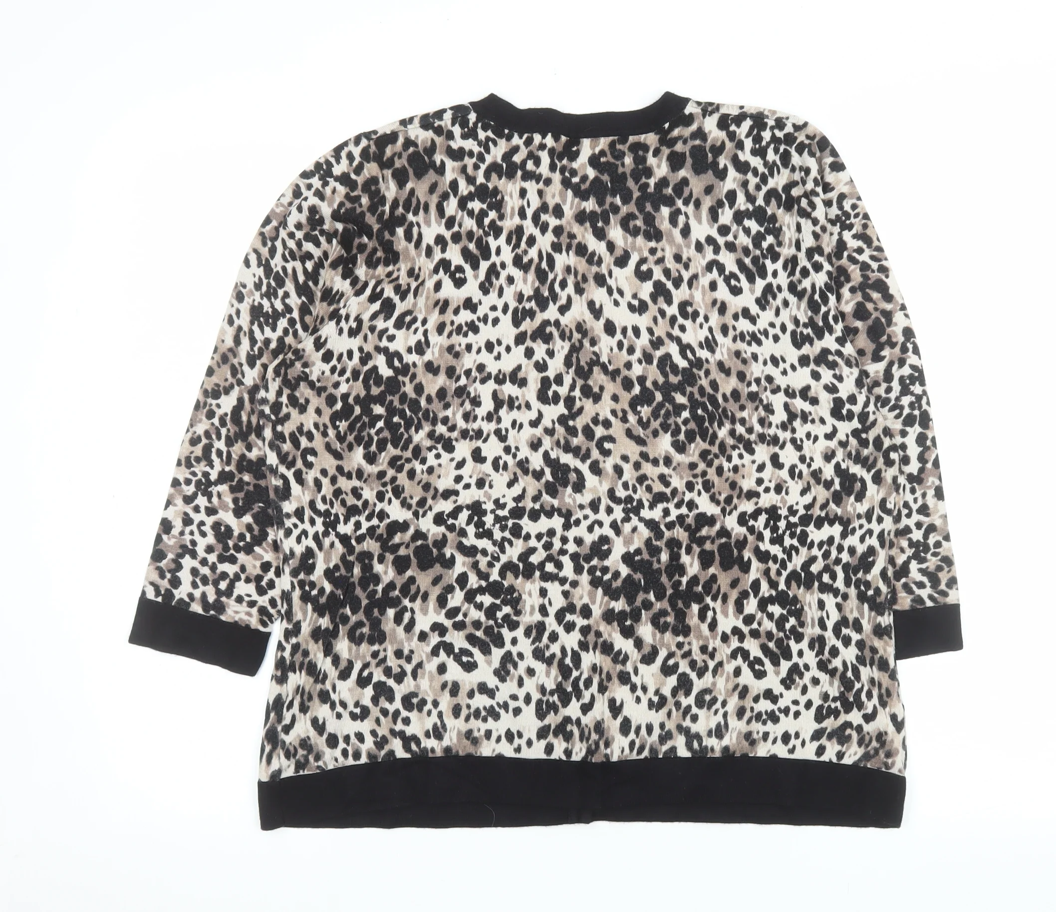 Principles by Ben de Lisi Women's Beige Leopard Cardigan Size 16 - Image 3