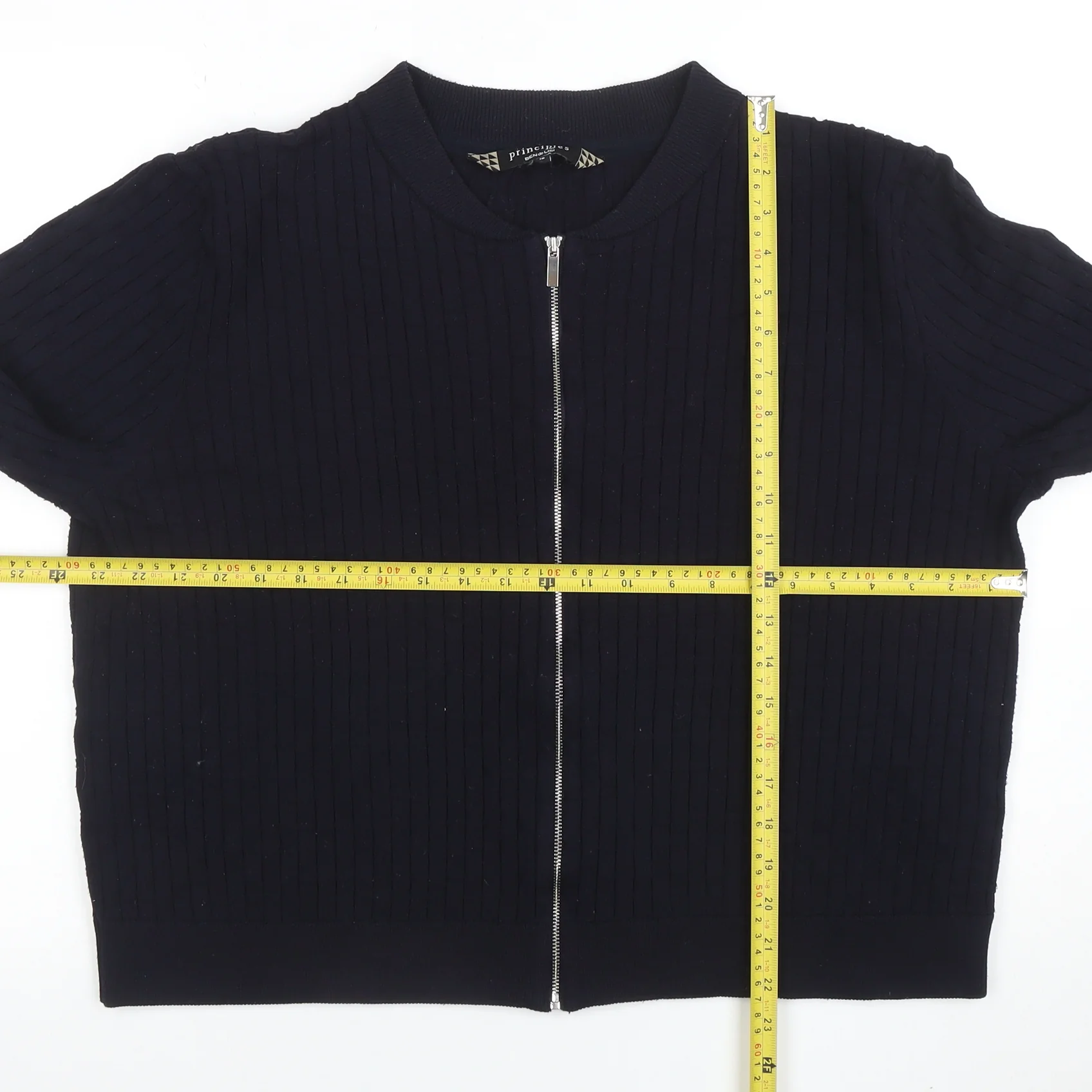 Principles by Ben de Lisi Women's Black Full Zip Cotton Blend Jumper Size 18 - Image 2