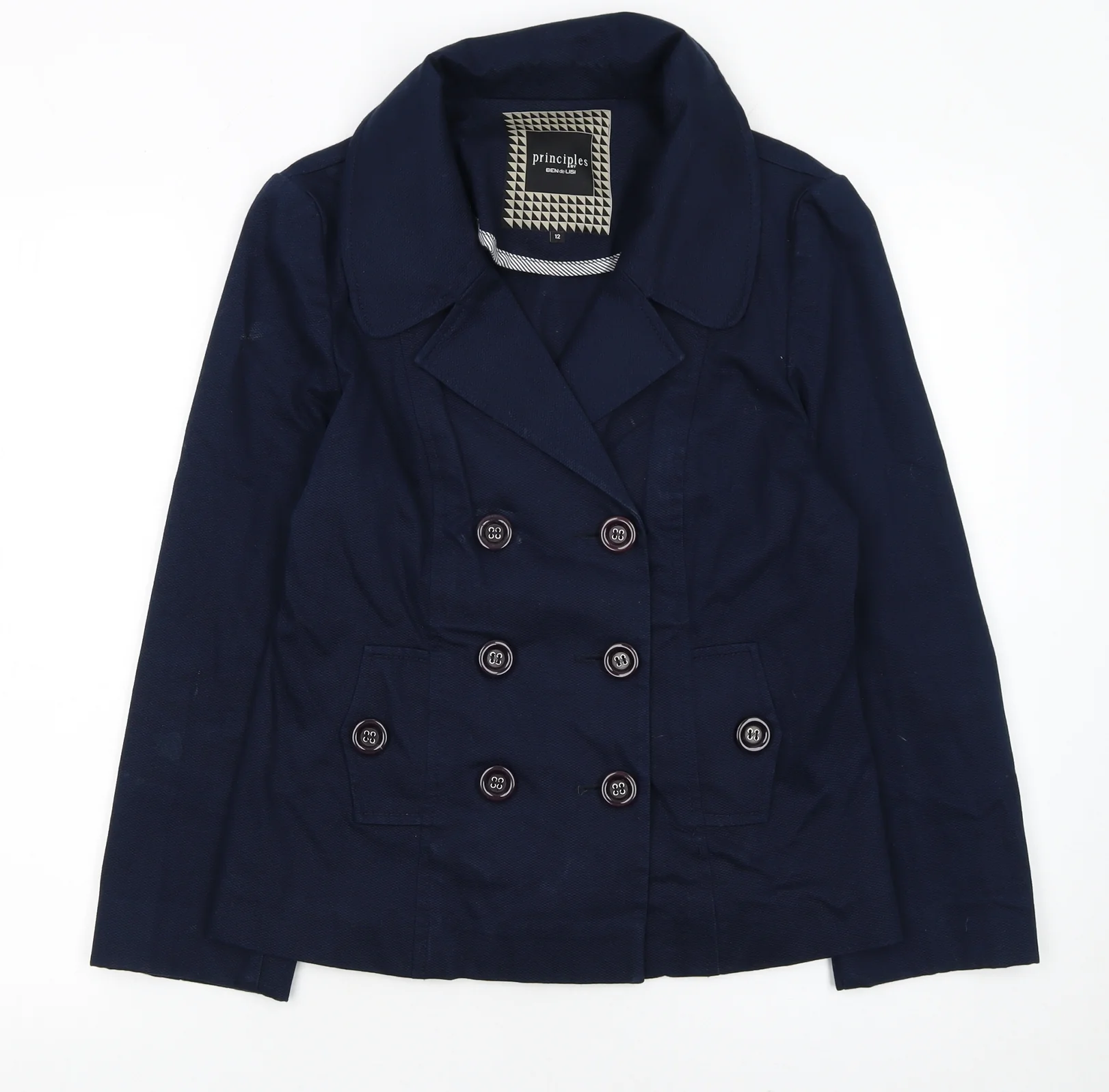 Principles by Ben de Lisi Women's Blue Size 12 Double-Breasted Blazer
