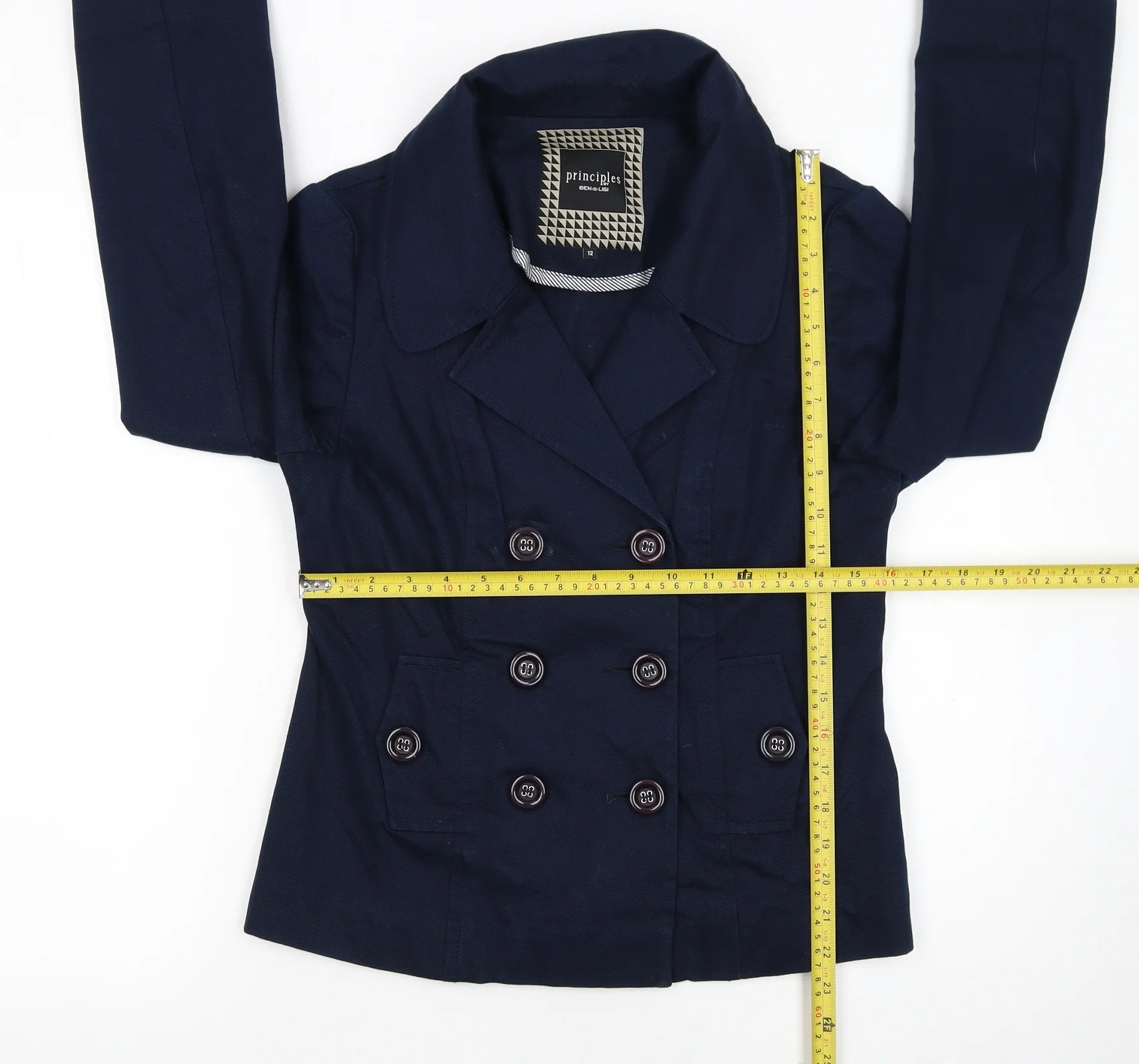 Principles by Ben de Lisi Women's Blue Size 12 Double-Breasted Blazer - Image 2