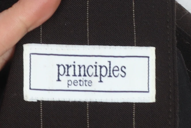 Principles Petite Brown Pinstripe Blazer Womens Size 6 Single Breasted - Image 5