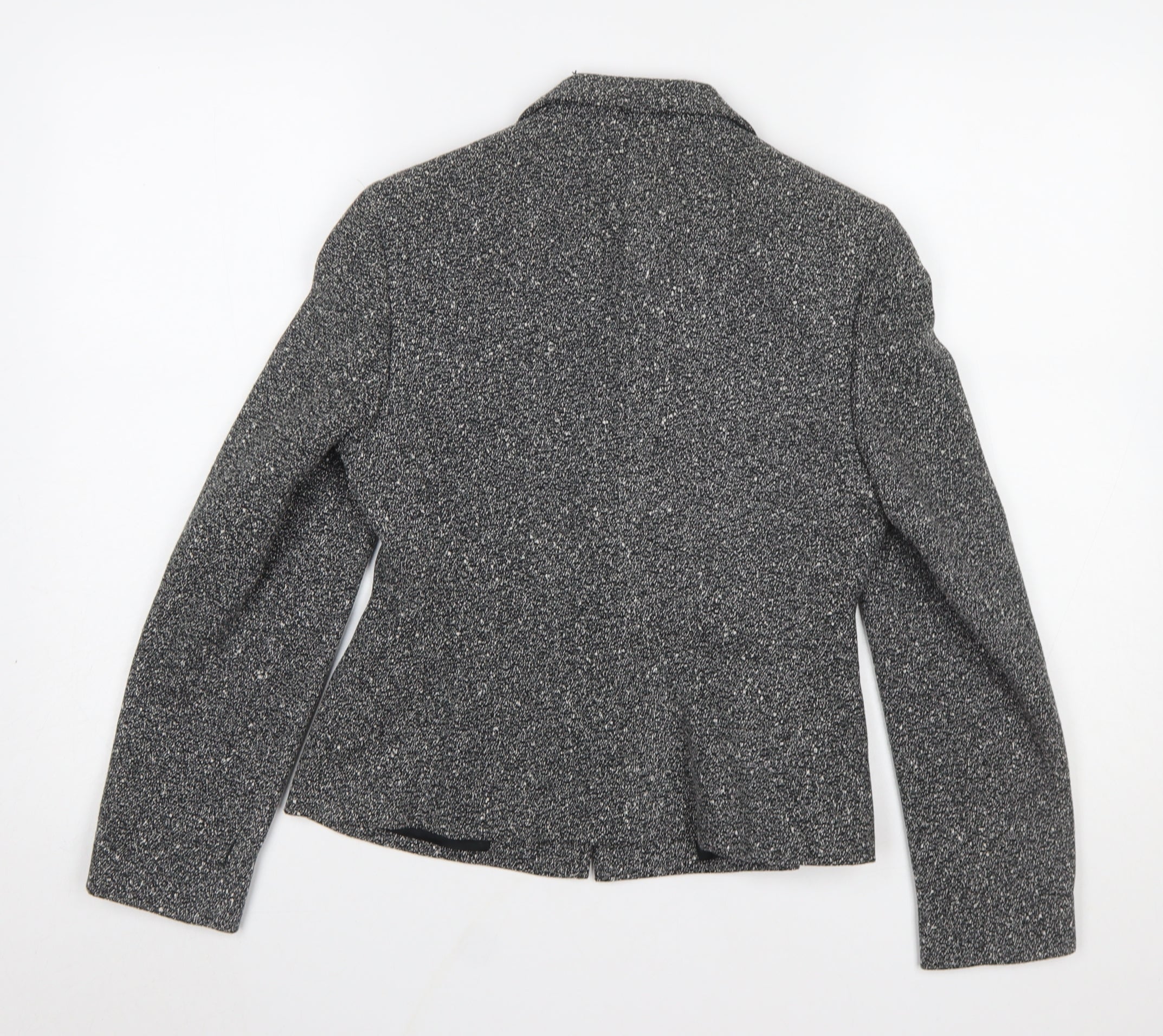 Principles Petite Grey Tweed One Button Blazer Jacket Size 8 - Image 3