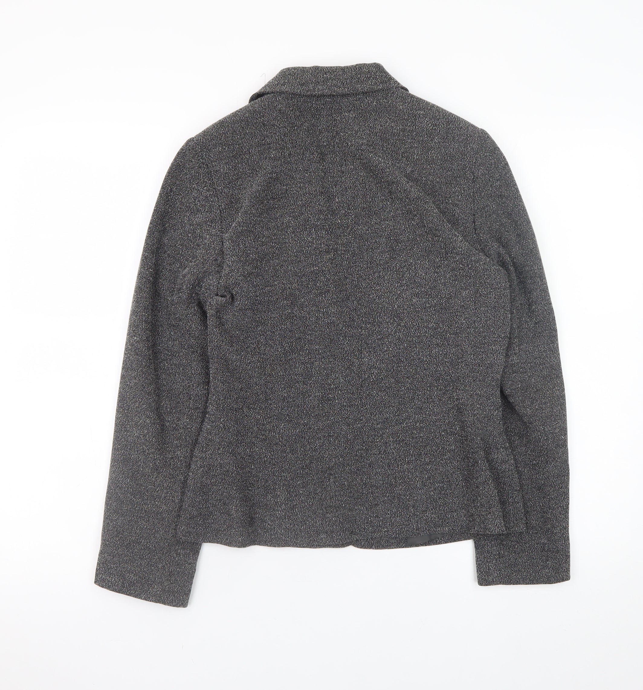 Principles Petite Women’s Grey Tweed Blazer Jacket Size 8 - Image 3