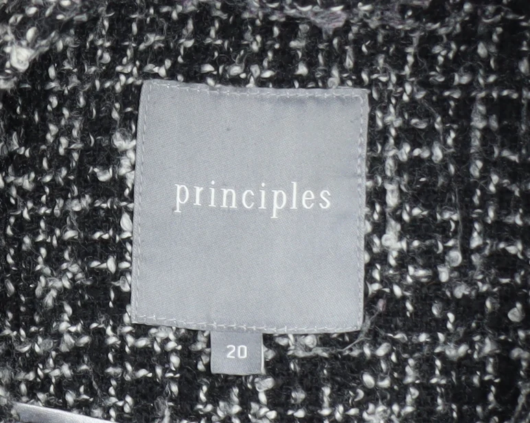 Principles Women’s Black Tweed Mid-Length Overcoat Size 20 - Image 4