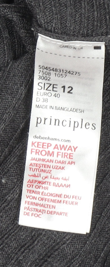 Principles Womens Grey Acrylic Knit Pullover Jumper Size 12 - Image 5
