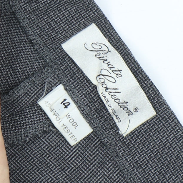 Private Collection Womens Grey Wool Blend Check Dress Trousers Size 14 - Image 4