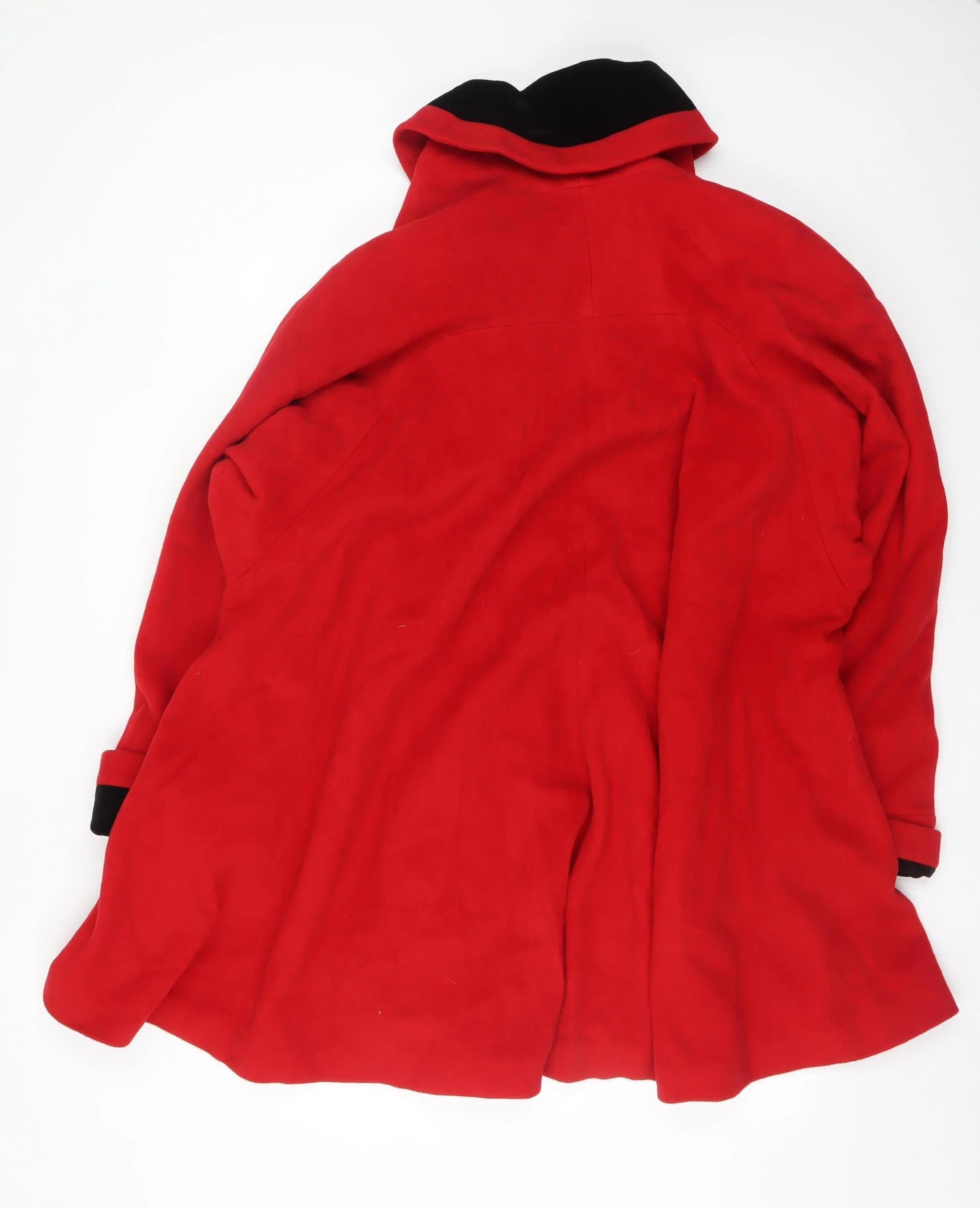 Private Line Women's Red Wool Cashmere Mid-Length Coat UK 10 - Image 3
