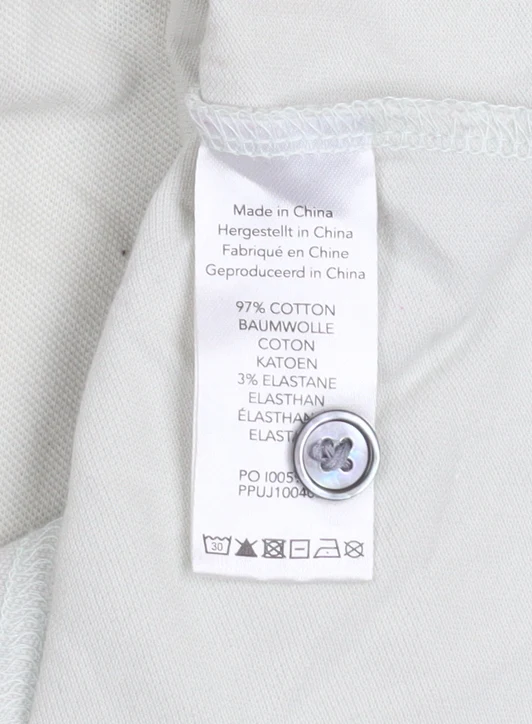 PROF JOMO Men's Ivory Cotton Elastane Short Sleeve Polo Shirt Medium - Image 4
