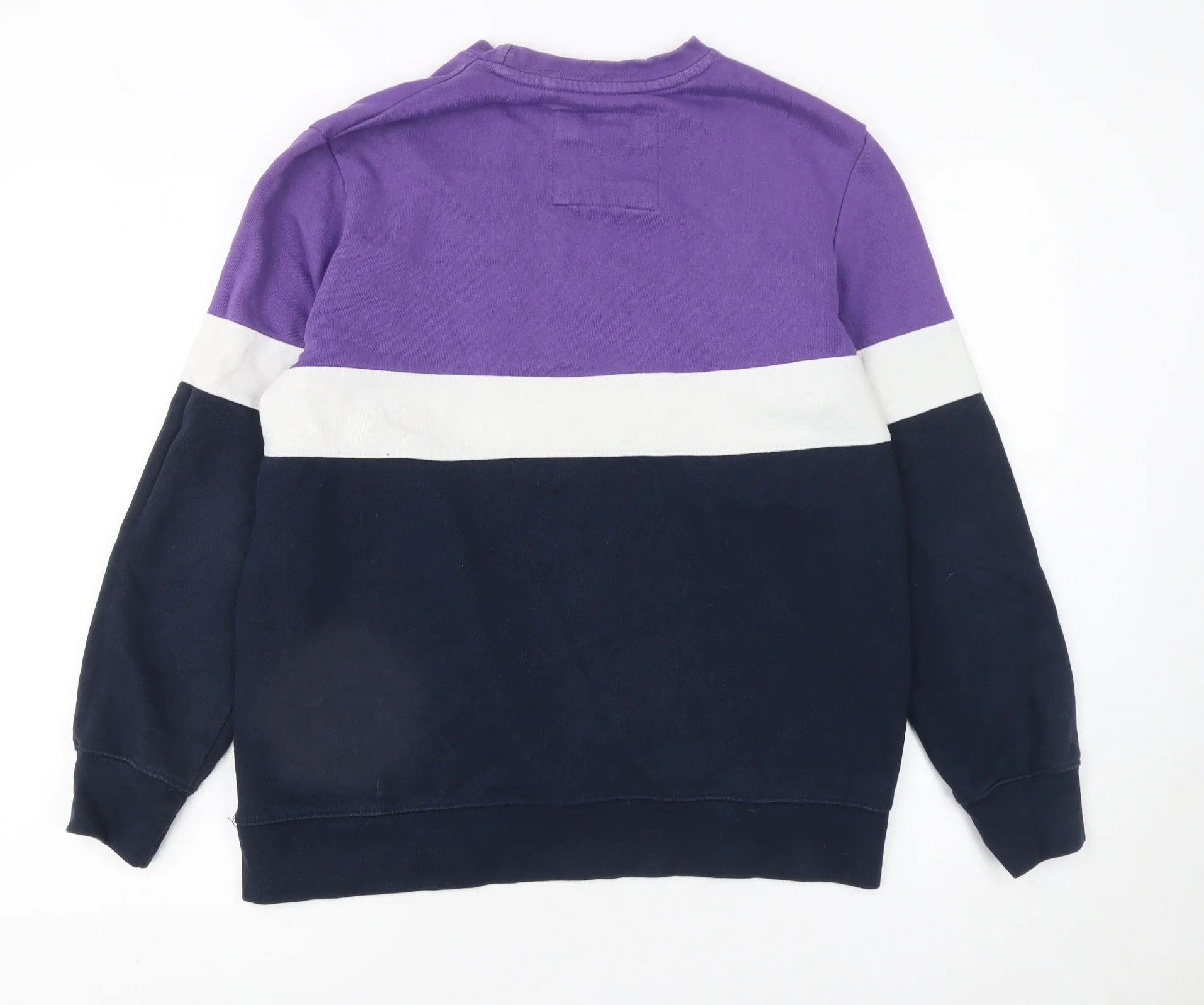 PULL&BEAR Men's Purple Blue Colour Block Sweatshirt Size S Regular Fit - Image 3