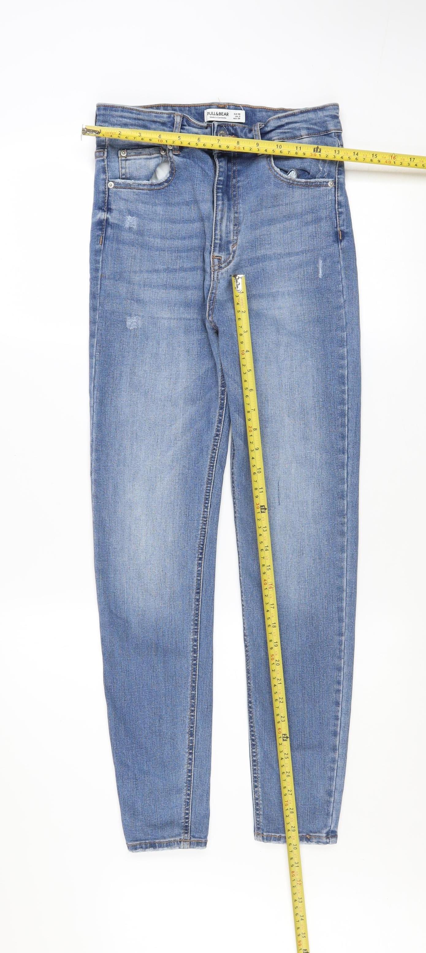 Pull&Bear Women Blue Size 8 High Rise Mom Jeans - Image 2