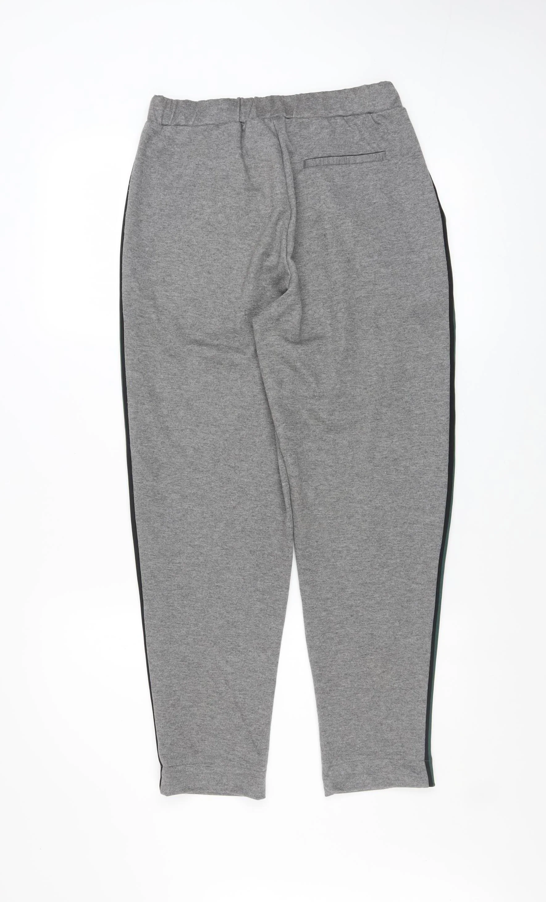 Pull & Bear Women Grey Side Stripe Jogger Trousers Size 12 - Image 3