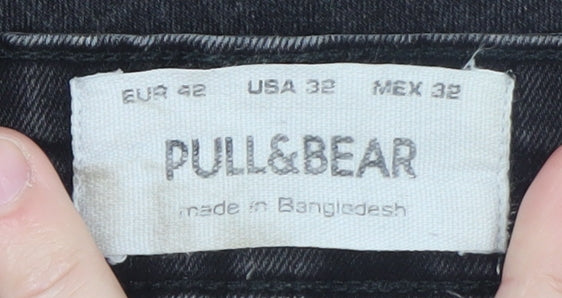 Pull&Bear Women’s Black Carrot Fit Distressed Jeans Size 14 - Image 5