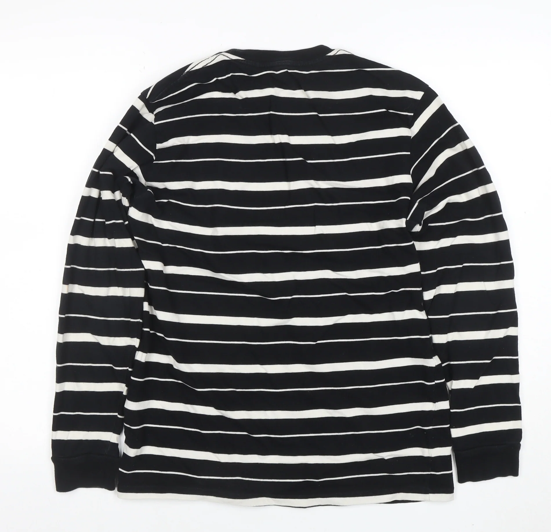 Pull & Bear Women’s Black Striped Long Sleeve Cotton T-Shirt Size 10 - Image 3