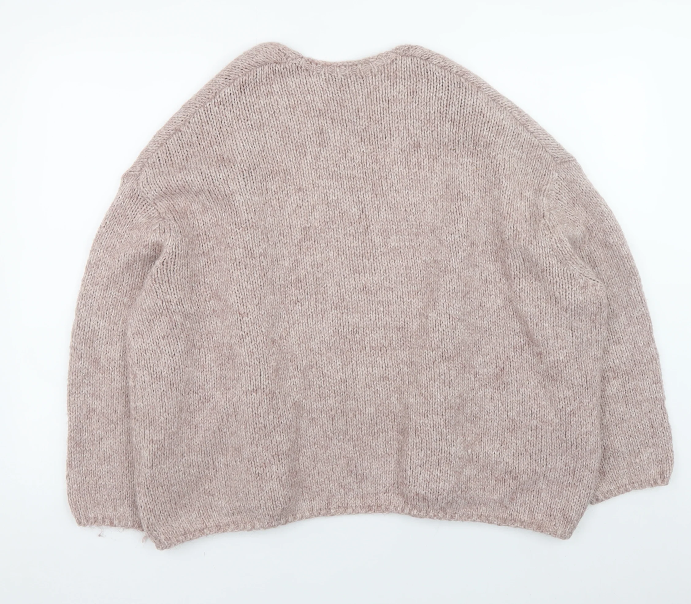 Pull&Bear Women's Beige Chunky-Knit Open Cardigan Size S - Image 3