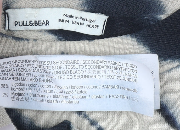 Pull & Bear Womens Beige Tie-Dye Crew Neck Cotton Pullover Jumper Size 12 - Image 4