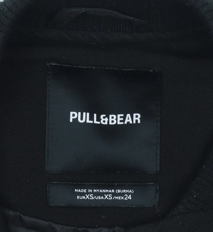 Pull&Bear Women's Black XS Varsity Bomber Jacket - Image 4