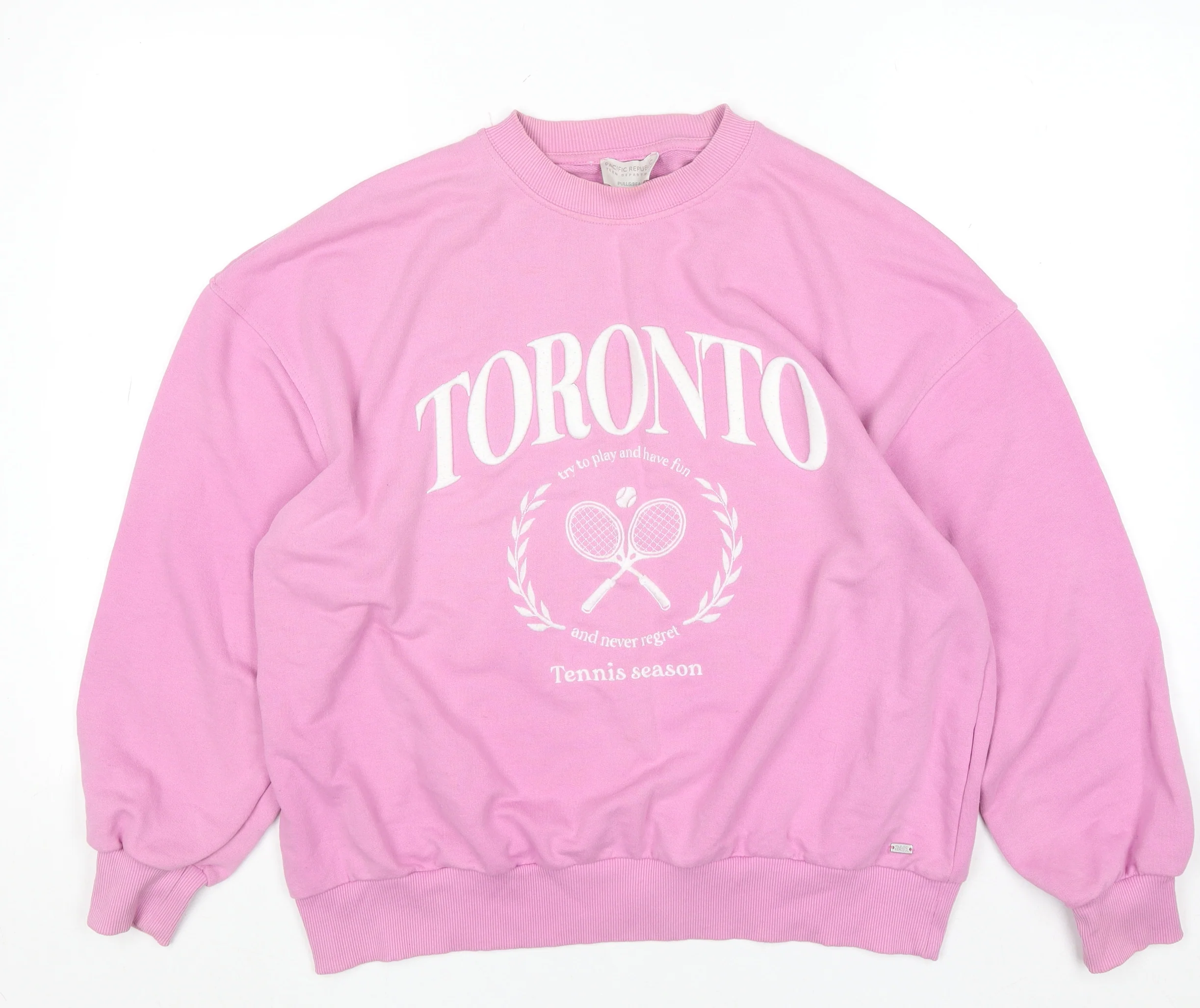 Pull & Bear Women's Pink Toronto Graphic Pullover Sweatshirt Size S