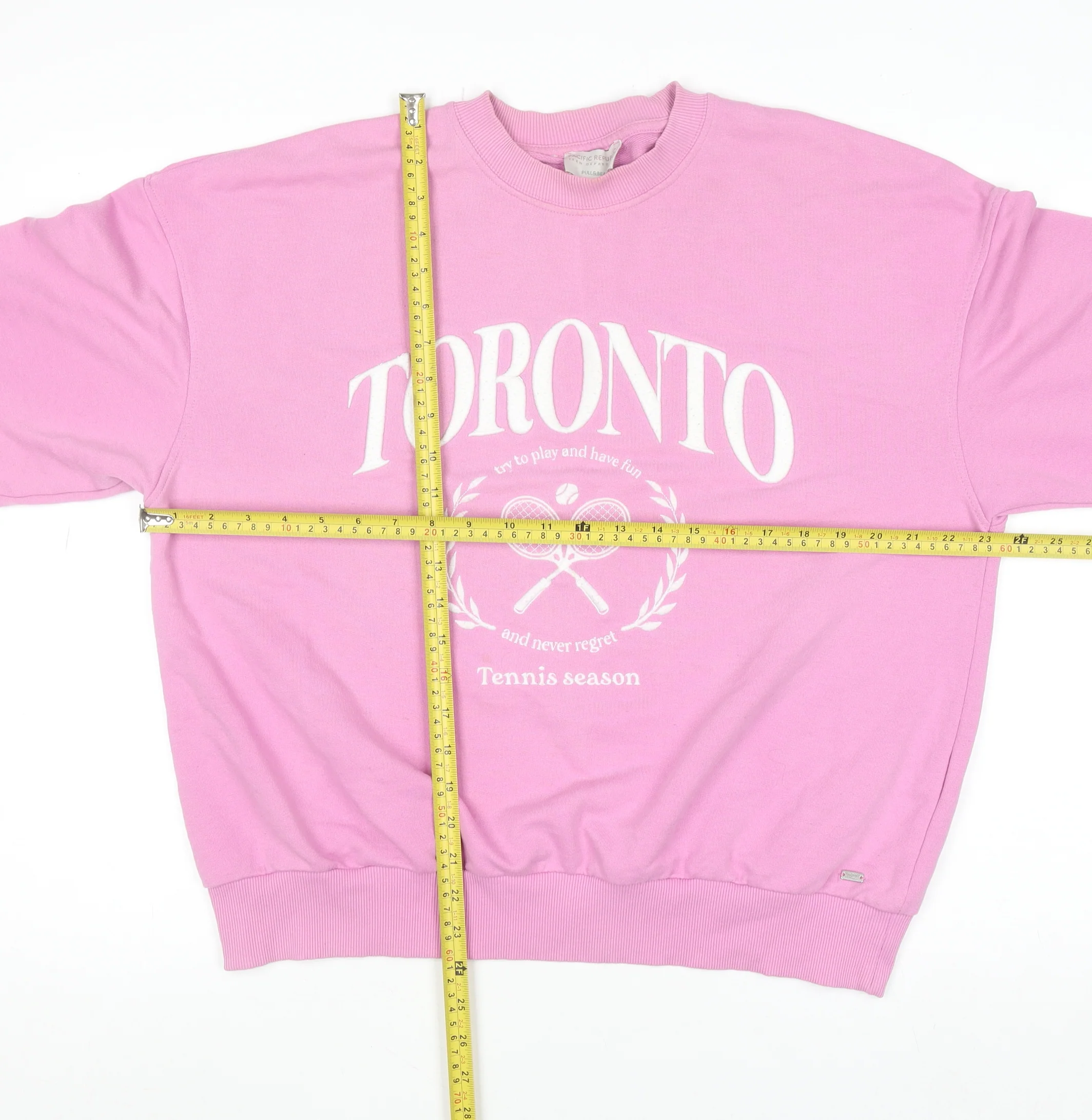 Pull & Bear Women's Pink Toronto Graphic Pullover Sweatshirt Size S - Image 2