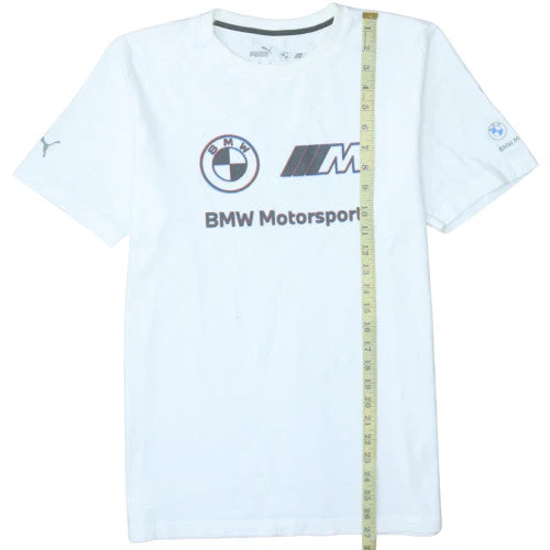 Puma BMW Motorsport White Crew Neck Men's T-Shirt Size M - Image 2
