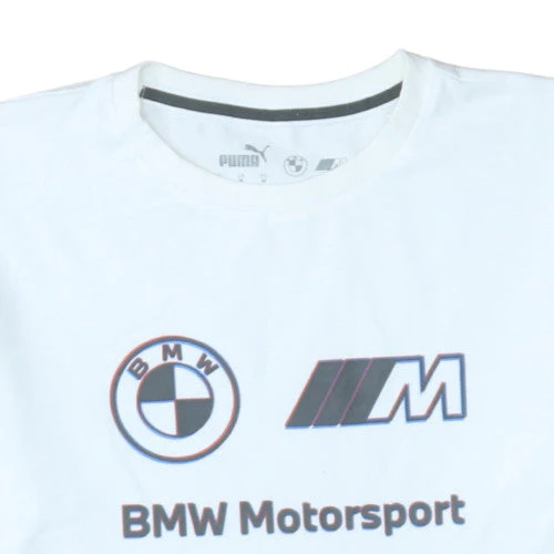 Puma BMW Motorsport White Crew Neck Men's T-Shirt Size M - Image 7