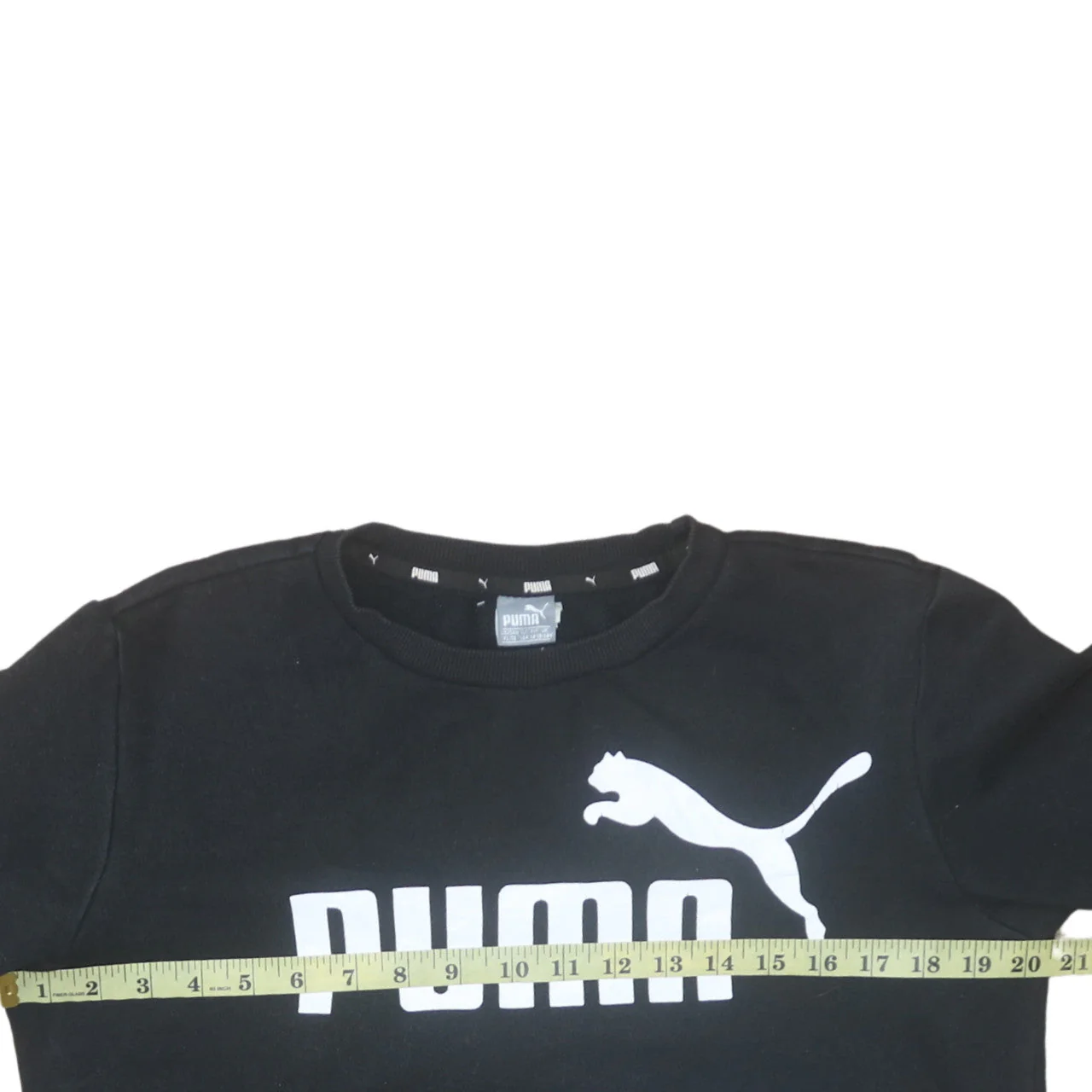 Puma Boys Black Fleece Pullover Sweatshirt Size 146 Regular Fit - Image 2