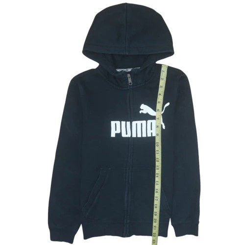 Puma Boys Black Full Zip Hoodie 12 Years Hooded Sweatshirt - Image 3