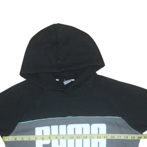 Puma Boys Black & Grey Colourblock Pullover Hoodie 13-14 Years - Image 2