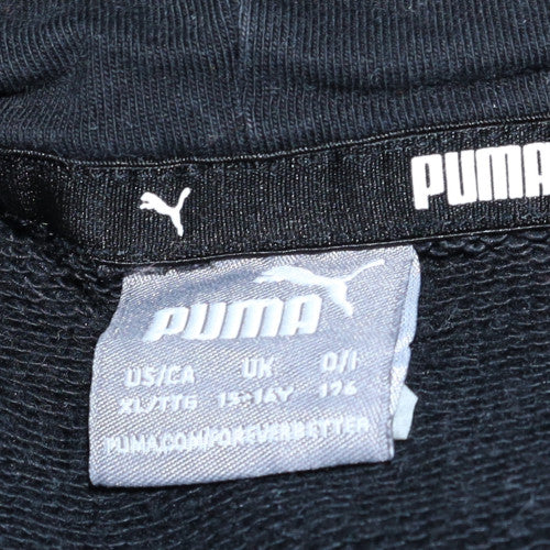 Puma Boys Black & Grey Colourblock Pullover Hoodie 13-14 Years - Image 5