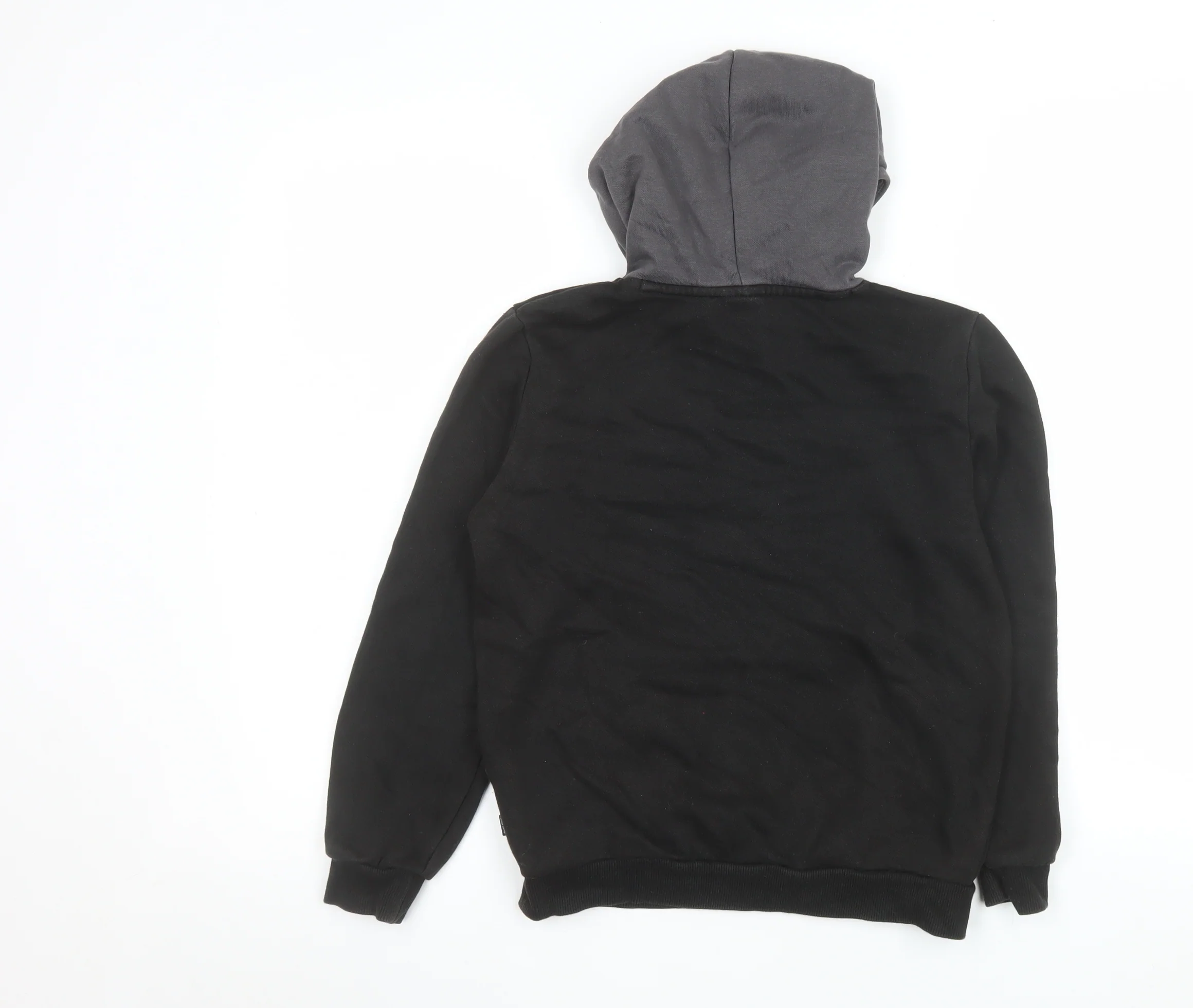 Puma Boys Black Pullover Hoodie 11-12 Years Fleece Logo Sweatshirt - Image 3