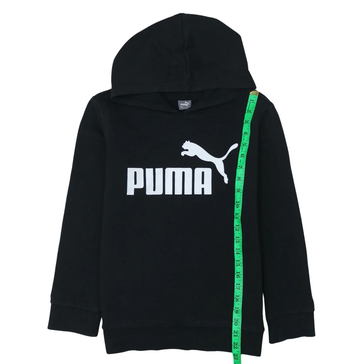 Puma Boys Black Pullover Hoodie 11-12 Years Long Sleeve Logo Sweatshirt - Image 2