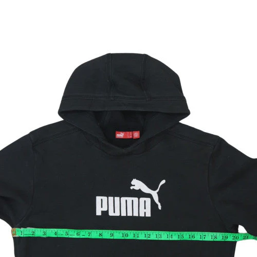 Puma Boys Black Pullover Hoodie 14 Years Logo Graphic Cotton Blend - Image 2