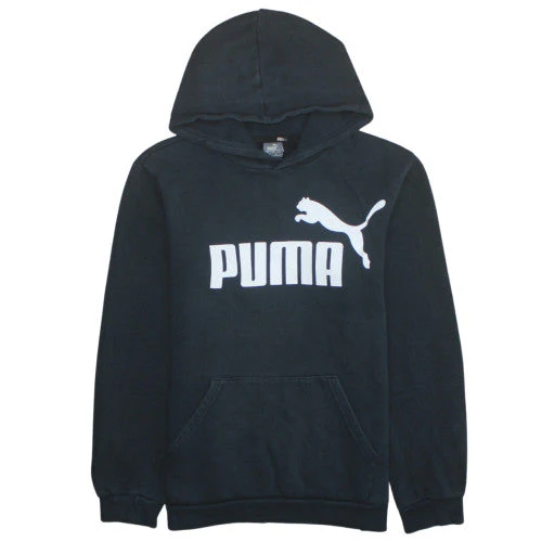 Puma Boys Black Pullover Hoodie Fleece Regular Fit 14 Years