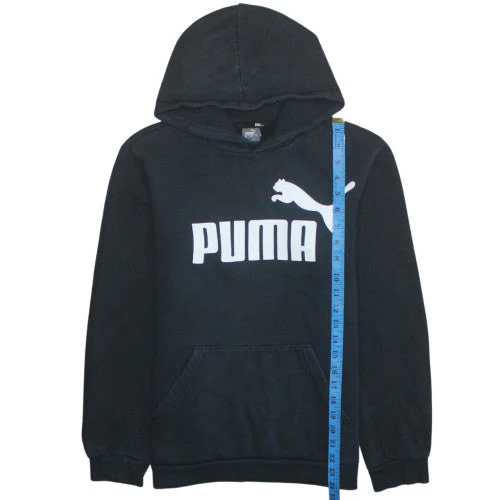 Puma Boys Black Pullover Hoodie Fleece Regular Fit 14 Years - Image 2