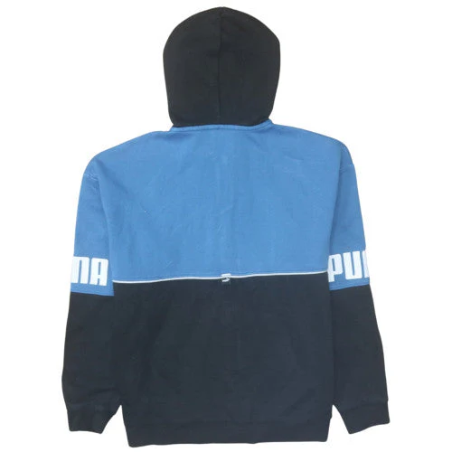 Puma Boys Blue & Black Full Zip Hoodie - Size 13-14 Years - Logo Design - Image 4