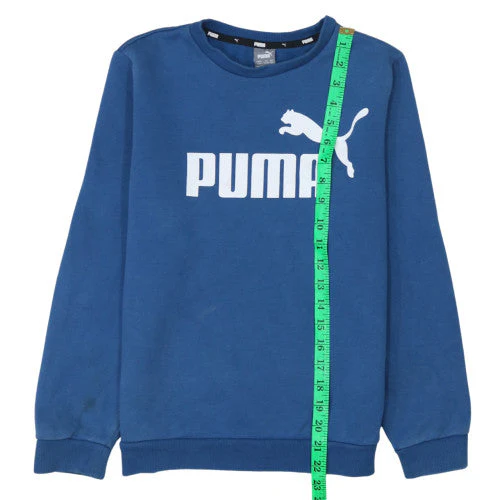 Puma Boys Blue Crew Neck Pullover Sweatshirt 13-14 Years Fleece Logo - Image 3