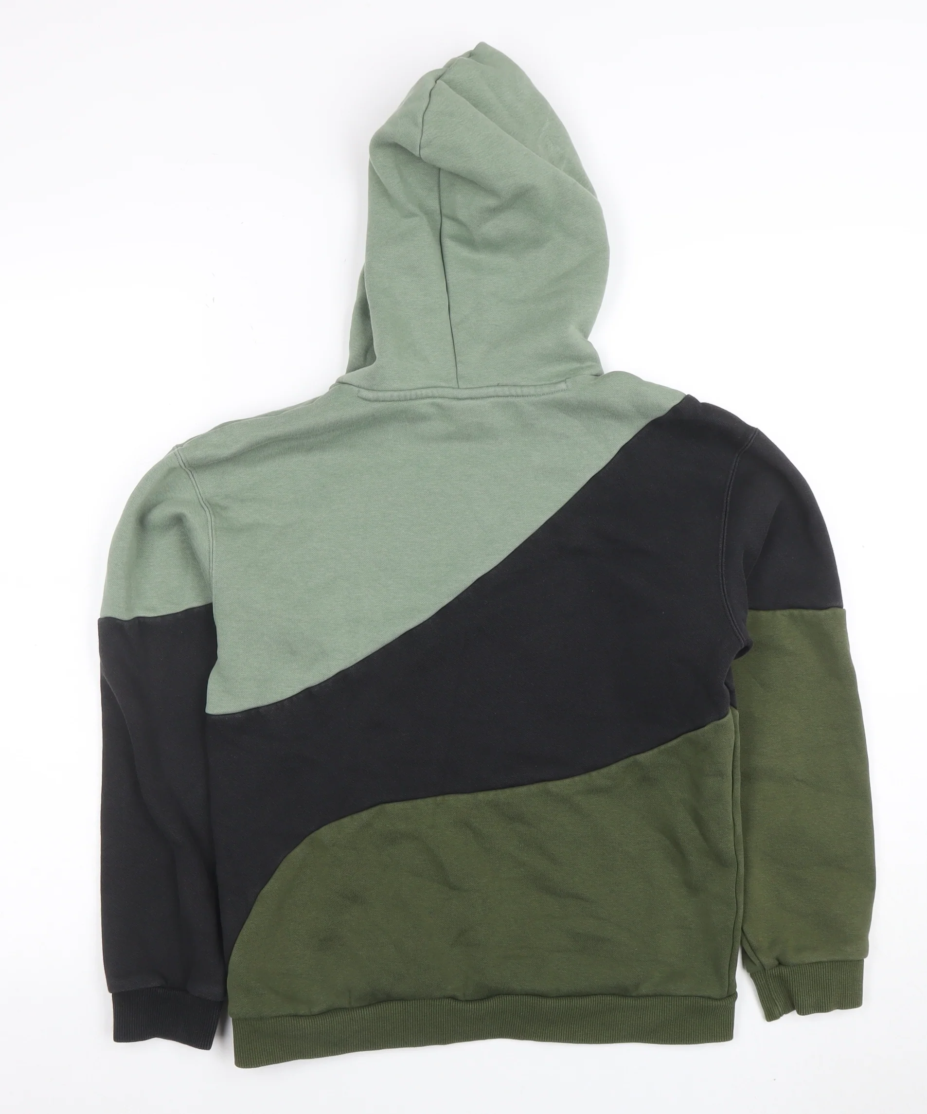 Puma Boys Green & Black Colourblock Pullover Hoodie Size 13-14 Years - Image 3