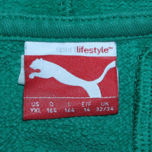 Puma Boys Green & Navy IRFU Hoodie Sweatshirt Size 14 (164) Cotton Blend - Image 5